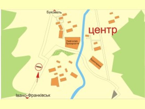 Схема рекламной плоскости по адресу м.Надвірна (обїзна, магазин будівельних матеріалів) ст.Б