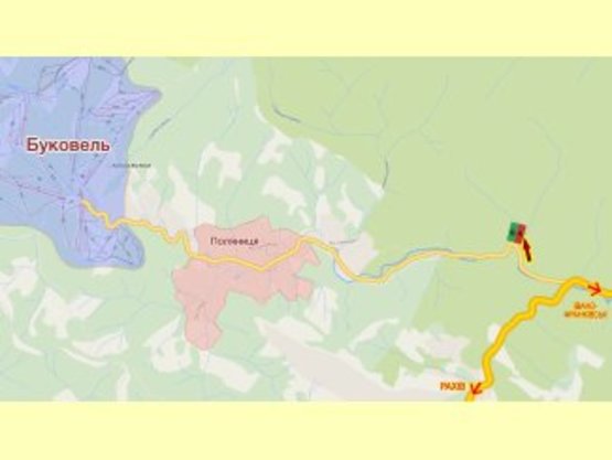 Схема рекламної площини за адресою Яблуниця №2