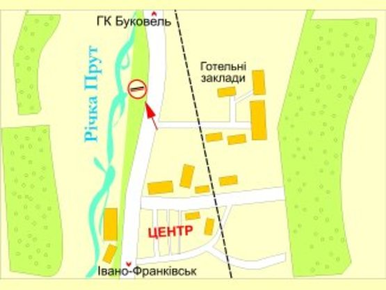 Схема рекламной плоскости по адресу вул.Свободи (санаторій Карпати) №1