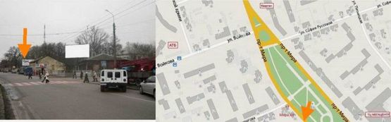 Схема рекламної площини за адресою Миру, пр-т, 46_Б Схема рекламної площини за адресою Миру, пр-т, 46_Б