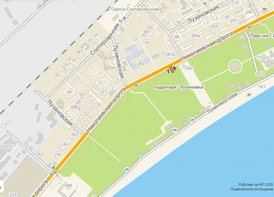 Схема рекламної площини за адресою Николаевская дорога, 287а - Сортировочная(А), из города Схема рекламної площини за адресою Николаевская дорога, 287а - Сортировочная(А), из города