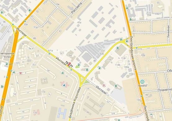 Схема рекламної площини за адресою 25 Чап. Дивизии (Инглези), 6-А - остановка (Училище) (А) Схема рекламної площини за адресою 25 Чап. Дивизии (Инглези), 6-А - остановка (Училище) (А)