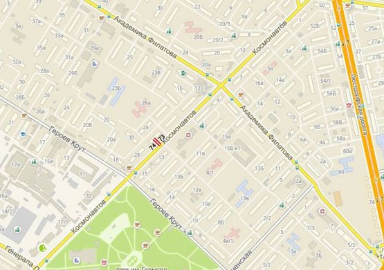 Схема рекламной плоскости по адресу ул.Космонавтов, 24 - 7-й Роддом (В) Схема рекламной плоскости по адресу ул.Космонавтов, 24 - 7-й Роддом (В)