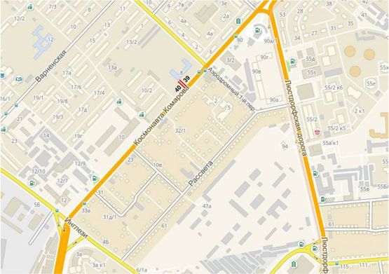 Схема рекламной плоскости по адресу ул.Комарова - Школа (А) Схема рекламной плоскости по адресу ул.Комарова - Школа (А)