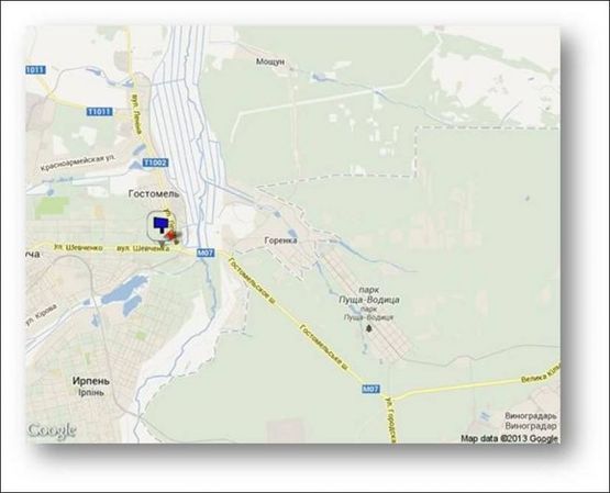 Схема рекламної площини за адресою Варшавка 24+200 км справа Схема рекламної площини за адресою Варшавка 24+200 км справа