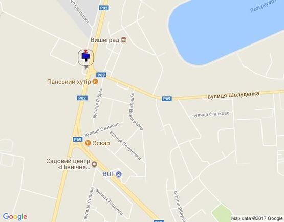 Схема рекламной плоскости по адресу Траса "Київ-Іванків-Овруч", Р-02 км 20+250 ліво, АЗС ''ОККО'', АЗС ''БРСМ'', поворот на вул. Шолуденка