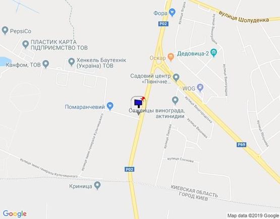 Схема рекламной плоскости по адресу Траса "Київ-Іванків-Овруч", Р-02 км 19+ 250 лево,на світлофорі, перед поворотом на SANDORA, HENKEL-Україна, виїзд з Вишгорода до пл. Шевченко