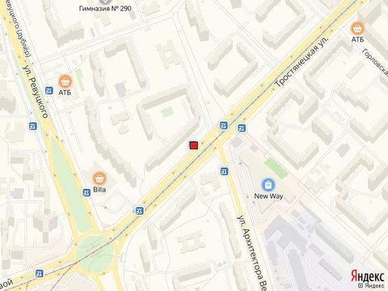 Схема рекламной плоскости по адресу Вул. Тростянецька, 3 Схема рекламной плоскости по адресу Вул. Тростянецька, 3