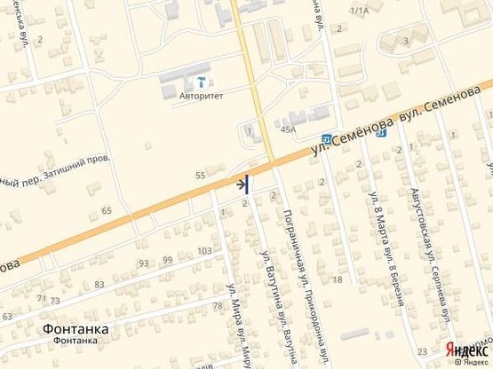 Схема рекламной плоскости по адресу Одесса-Южный (Фонтанка) 19+00А (в стор. Южного)