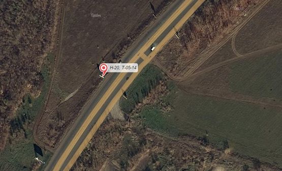 Схема рекламной плоскости по адресу р-н оптового овощного рынка и на въезде в г. Краматорск (направление на Славянск)