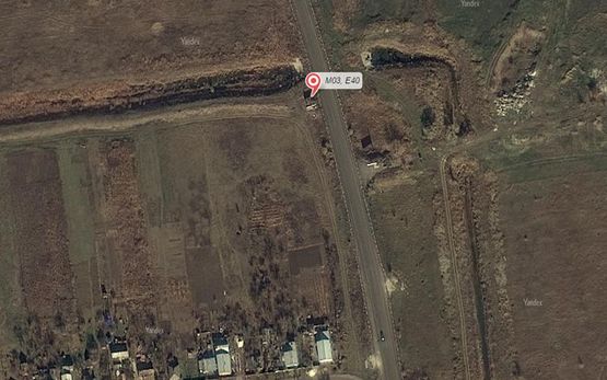 Схема рекламной плоскости по адресу перед перекрестком п. Семеновка, напротив поворота в п. Селезневка (направление на Артемовск)