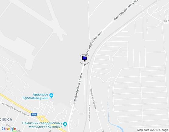 Схема рекламної площини за адресою Олександрівське шосе Схема рекламної площини за адресою Олександрівське шосе