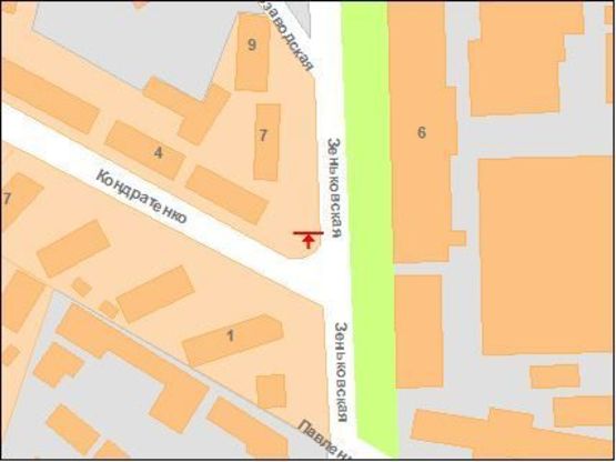 Схема рекламной плоскости по адресу ул.Зеньковская - ул.Кондратенко Схема рекламной плоскости по адресу ул.Зеньковская - ул.Кондратенко