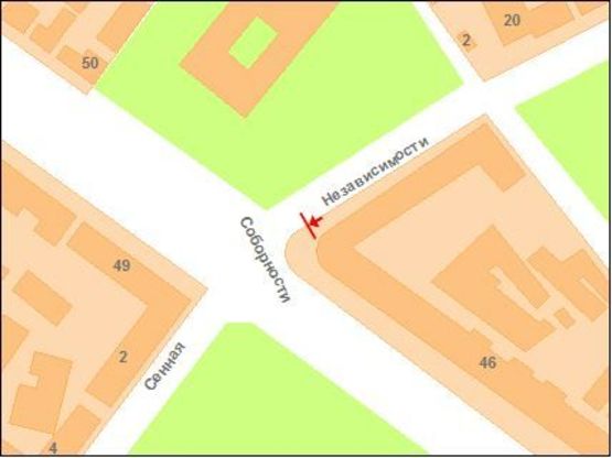 Схема рекламной плоскости по адресу ул. Сенная (кафе "Веселка") Схема рекламной плоскости по адресу ул. Сенная (кафе "Веселка")