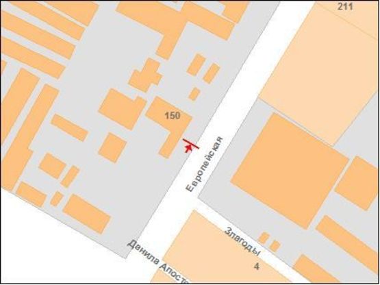 Схема рекламної площини за адресою ул.Фрунзе ,150 Схема рекламної площини за адресою ул.Фрунзе ,150