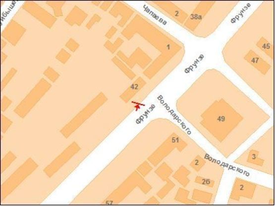 Схема рекламної площини за адресою ул.Фрунзе,42 Схема рекламної площини за адресою ул.Фрунзе,42