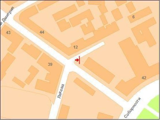 Схема рекламной плоскости по адресу Соборності вул. (Жовтнева) (огорожа Технічного Університету)