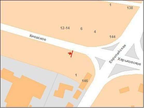 Схема рекламної площини за адресою Київське Шосе вул., 3