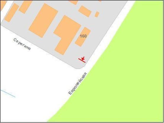 Схема рекламной плоскости по адресу Європейська вул. (Фрунзе)(авторинок)