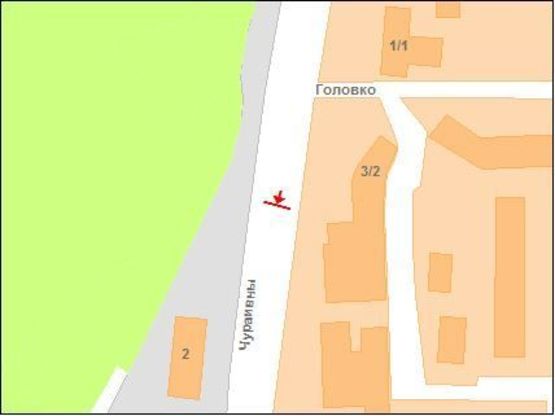 Схема рекламной плоскости по адресу Чураївни вул.(мікрорайон "Левада")(в центр)