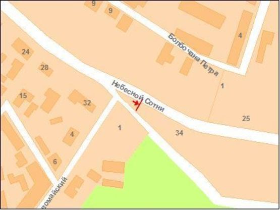 Схема рекламної площини за адресою Небесної Сотні вул. (Леніна) та Першотравневий пров. Схема рекламної площини за адресою Небесної Сотні вул. (Леніна) та Першотравневий пров.