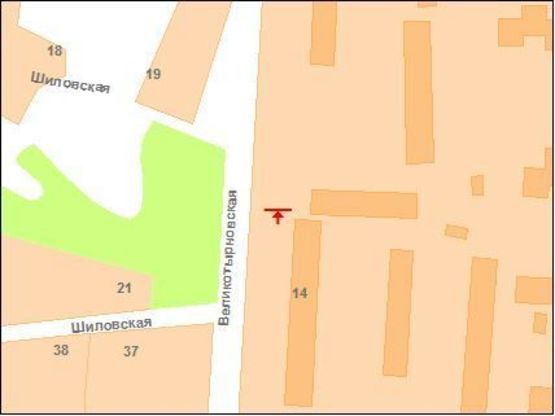 Схема рекламної площини за адресою В.Тирнівська вул., 18 (КОНСОЛЬ) Схема рекламної площини за адресою В.Тирнівська вул., 18 (КОНСОЛЬ)