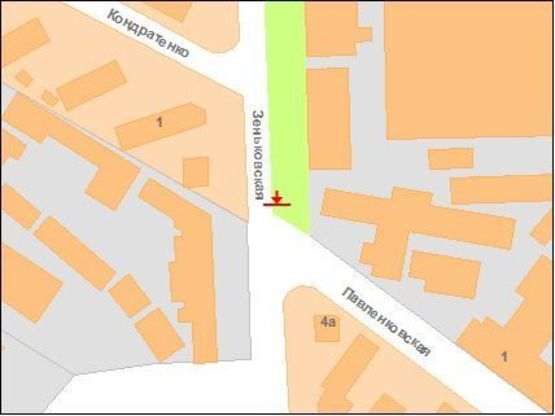 Схема рекламної площини за адресою Зіньківська вул., 6 (Турбомех.з-д)