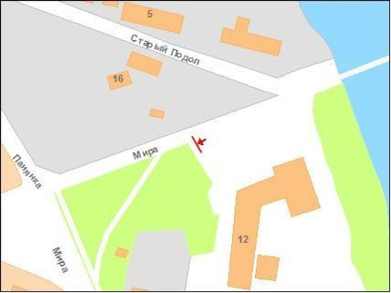 Схема рекламної площини за адресою Миру вул., готель"Турист"