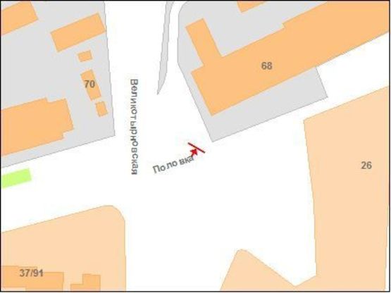 Схема рекламної площини за адресою В.Тирнівська вул. - Половка вул.