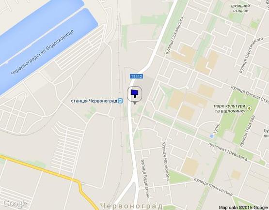 Схема рекламной плоскости по адресу м. Червоноград вул. Сокальська (Залізодорожний, автовокзал зупинка всього громадського транспорту  ринок) верхній 4х3 рамка для сітки