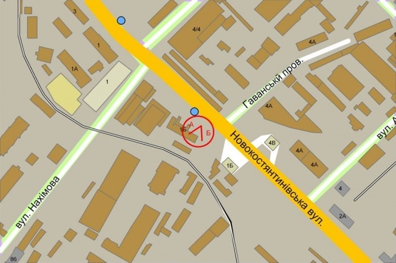 Схема рекламної площини за адресою Новоконстантиновская ул. / пер. Гаваньский Схема рекламної площини за адресою Новоконстантиновская ул. / пер. Гаваньский