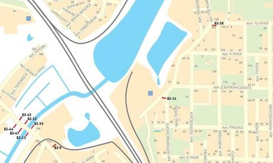 Схема рекламной плоскости по адресу ул. Соборная направление Буча-Ирпень