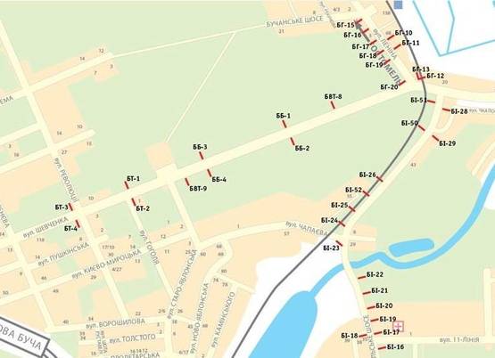 Схема рекламної площини за адресою пгт. Гостомель, ул. Ленина (на Киев)