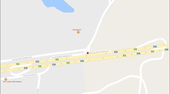 Схема рекламної площини за адресою Житомирская трасса, с. Березівка (р-н Фильварок) в сторону Житомира Схема рекламної площини за адресою Житомирская трасса, с. Березівка (р-н Фильварок) в сторону Житомира