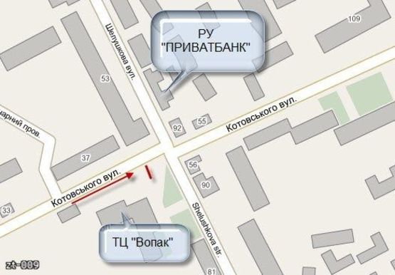 Схема рекламної площини за адресою Михайла Грушевського, 52