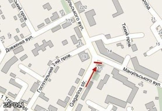 Схема рекламної площини за адресою Гагаріна/Гетьмана Мазепи