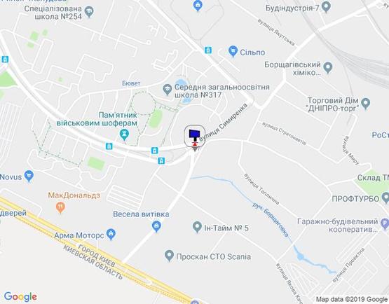 Схема рекламної площини за адресою Симиренко/Трублаини - напр к пр-ту Отрадный