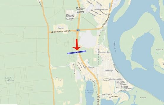 Схема рекламной плоскости по адресу ул Богатырская /900 м после перекрестка на Вышгород,на Петривцы,Дымер (А) левый/ на Киев