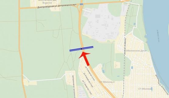 Схема рекламной плоскости по адресу ул Богатырская - напр.на Петривцы,Лютиж,Дымер/900 м перед поворотом на Вышгород (В) левый