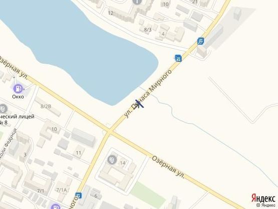 Схема рекламної площини за адресою вул. Панас Мирного навпроти озера