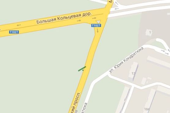 Схема рекламної площини за адресою Мінський просп., : Нова Кільцева дорога; №1 (110м до пересечения з Новой Кільцевої дорогой)