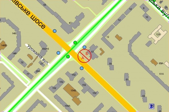 Схема рекламної площини за адресою Тростянецкая/Харьковское шоссе