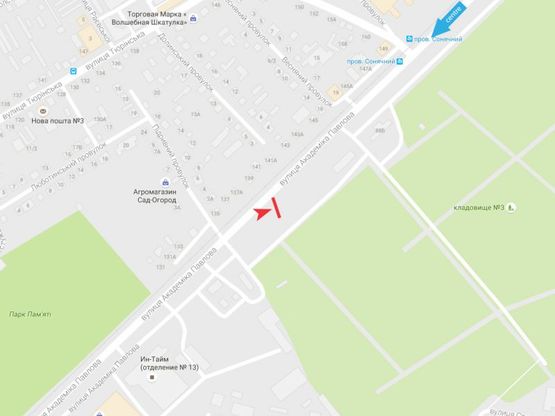 Схема рекламної площини за адресою Академика Павлова ул.,139, из центра Схема рекламної площини за адресою Академика Павлова ул.,139, из центра