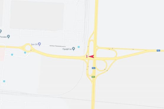 Схема рекламной плоскости по адресу Въезд путипровод в БЦ Схема рекламной плоскости по адресу Въезд путипровод в БЦ