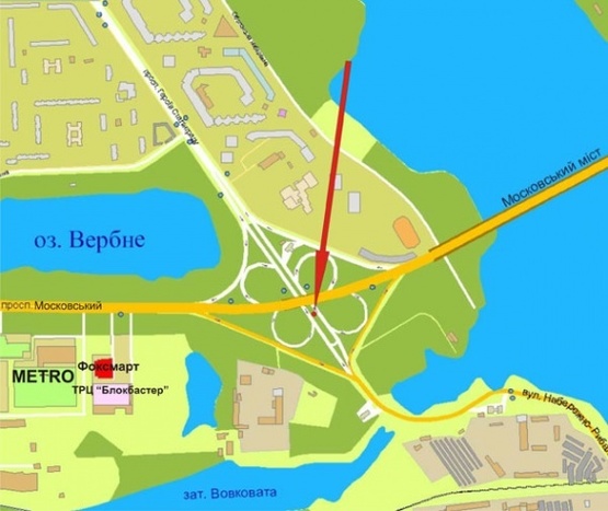 Схема рекламной плоскости по адресу пр.Героев Сталинграда/Московский пр. (перед Московским мостом)