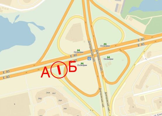 Схема рекламной плоскости по адресу Бажана пр-т (ст.м. "Осокорки"/ заезд на Днепровскую набережную)  левый Схема рекламной плоскости по адресу Бажана пр-т (ст.м. "Осокорки"/ заезд на Днепровскую набережную)  левый