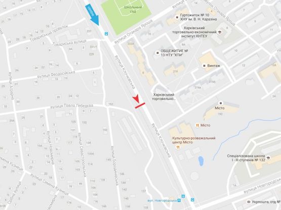 Схема рекламной плоскости по адресу Клочковская ул., напротив дома 202, в центр Схема рекламной плоскости по адресу Клочковская ул., напротив дома 202, в центр