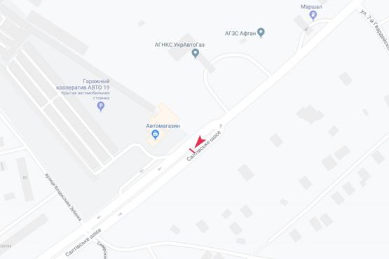 Схема рекламной плоскости по адресу Салтовское шоссе, 161-б, в центр Схема рекламной плоскости по адресу Салтовское шоссе, 161-б, в центр