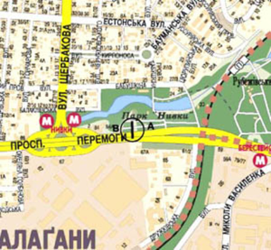 Схема рекламной плоскости по адресу Победы пр-т (парк "Нивки") левый Схема рекламной плоскости по адресу Победы пр-т (парк "Нивки") левый