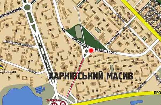 Схема рекламной плоскости по адресу ул. Декабристов/ ул.Архитектора Вербицкого супермаркет Кишеня